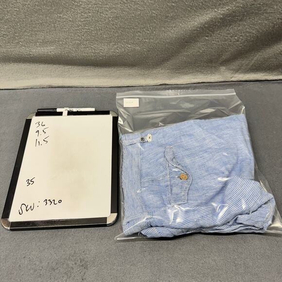 Tommy Bahama Shorts Mens 35 (36x9.5 ACTUAL) Linen Coastal Blue Stripe RELAX - Picture 9 of 9